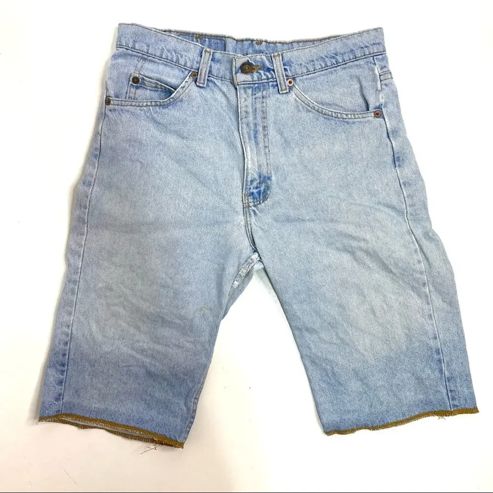 Levi’s Vintage ‘82 Orange Tab surged Hem 505 Light Wash Denim Shorts 31